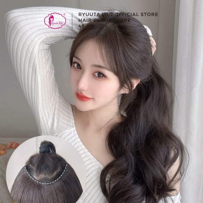 Terlaris Ryuuta Wig Hair Clip Hair Extension Clip Gelombang Panjang U Shape