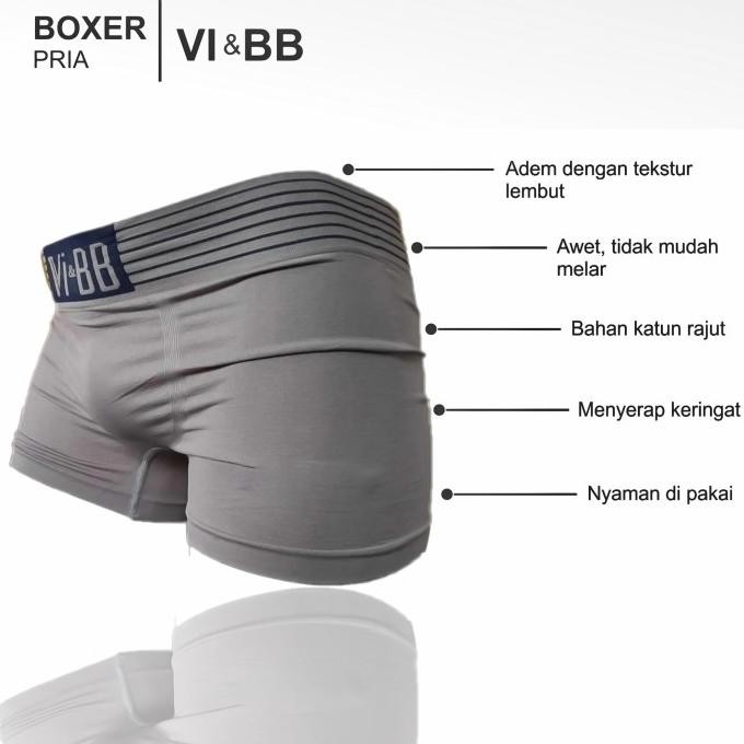 Celana Boxer Pria Vi&Bb Original Bahan Rajut Premium Berkualitas Terlaris