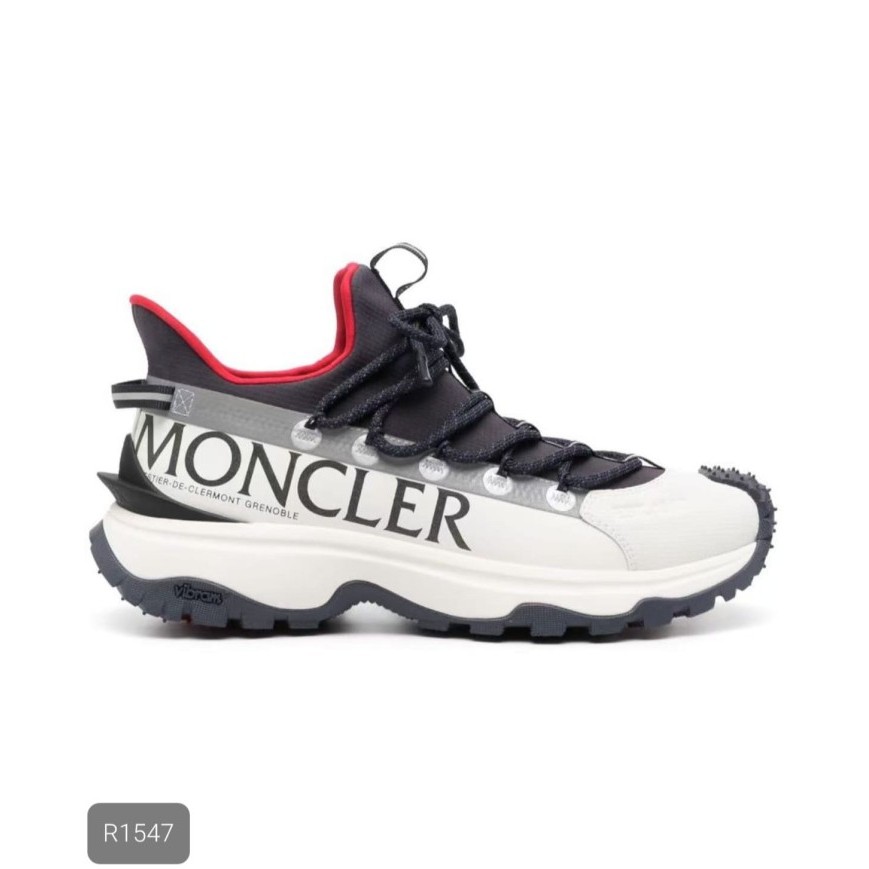 Sepatu Sneakers Running pria branded Moncler putih sepatu Casual cowok footstep Footwear White - Put