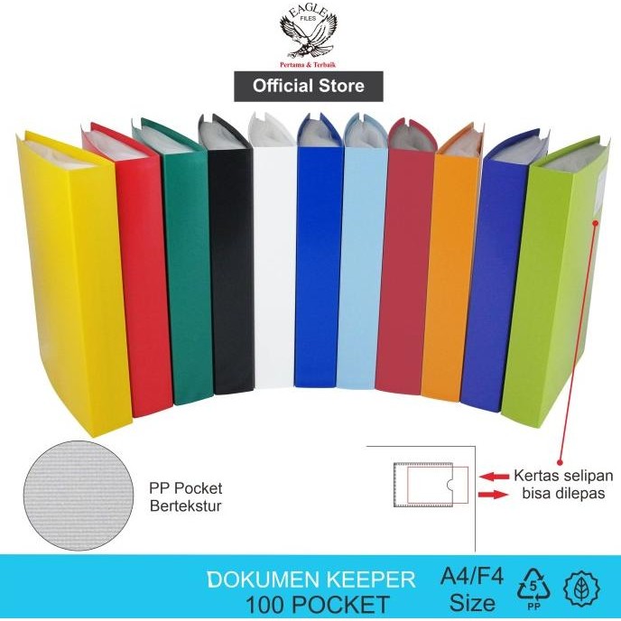 

Murah Dokumen Keeper / Clear Holder / Display Book Eagle A4 / F4 100 Pocket