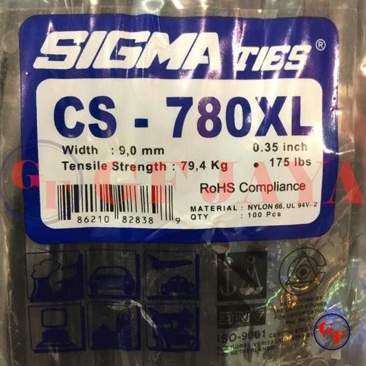 

Promo Kabel Ties / Tis Sigma Cs 780 Xl / 80Cm / 80 Cm Hitam / Putih Cs780Xl