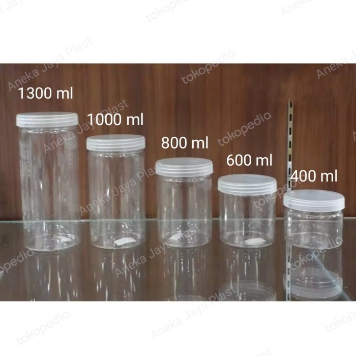BERKUALITAS Toples Plastik Bulat Bening/ Toples polos Tabung plastik per satuan