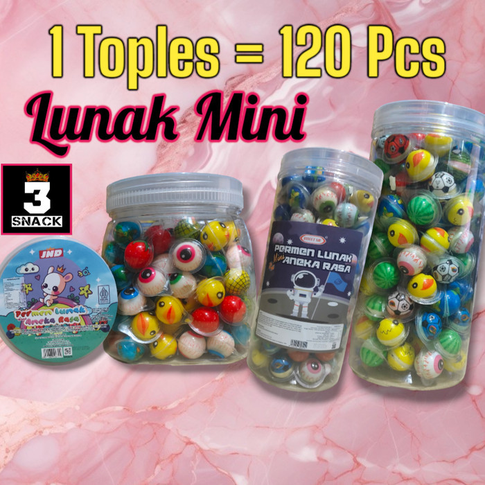 BERKUALITAS Permen Lunak Mini Bumi Bola Mata Halal 1 Toples Isi 120 Pcs