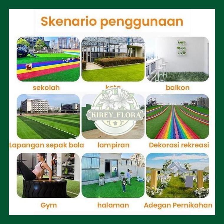 Rumput Sintetis Meteran 2 Meter X 5 Meter Tebal 3 Cm Tipe Swiss Premium - Rumput Sintetis Dekorasi T