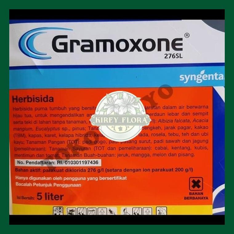 Gramoxone 276Sl 5 Liter Herbisida Racun Pembasmi Rumput Gulma