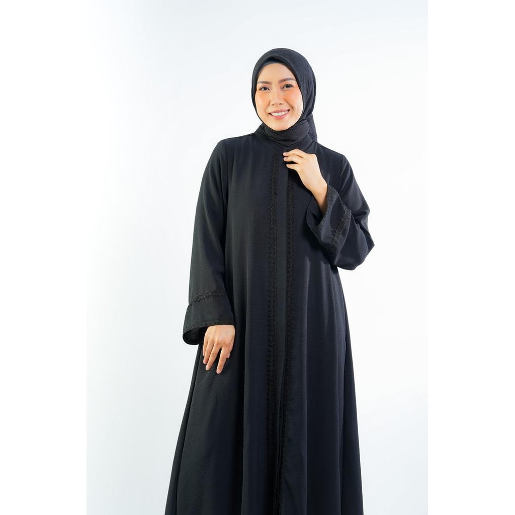 Gamis Abaya Mecca Renda Elzatta Gamis Wanita Dewasa Dress Muslim Baju Lengan Panjang Gamis Putih Nov