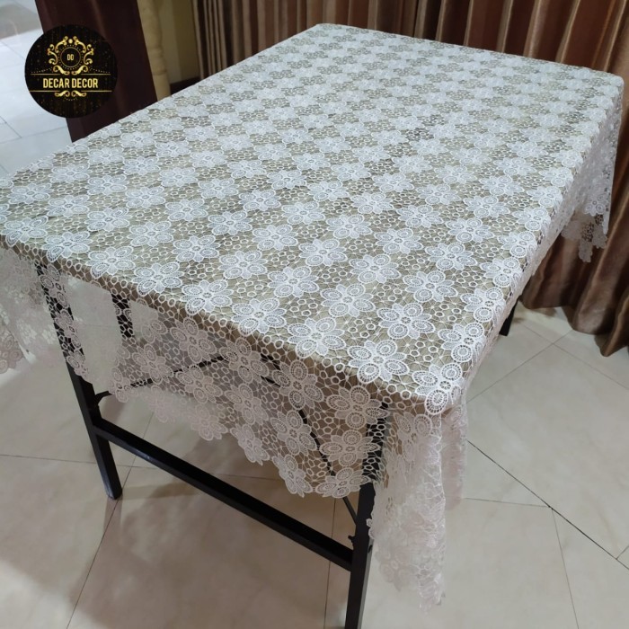 Terbaru Taplak Meja Makan Bordir Mewah Cantik - Taplak Shabby 6 Kursi