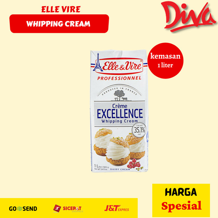 

Elle & Vire Dairy Whipping Cream 1 Liter [khusus gosend]