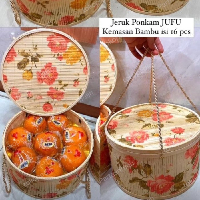 

Jeruk Ponkam JUFU Bambu Bulat Isi 16 Hampres Box