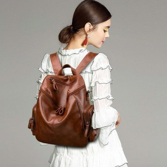 Tas Ransel Wanita Import Kulit Tebal Premium Bag Cewek Backpack Ori Kurniaputri25
