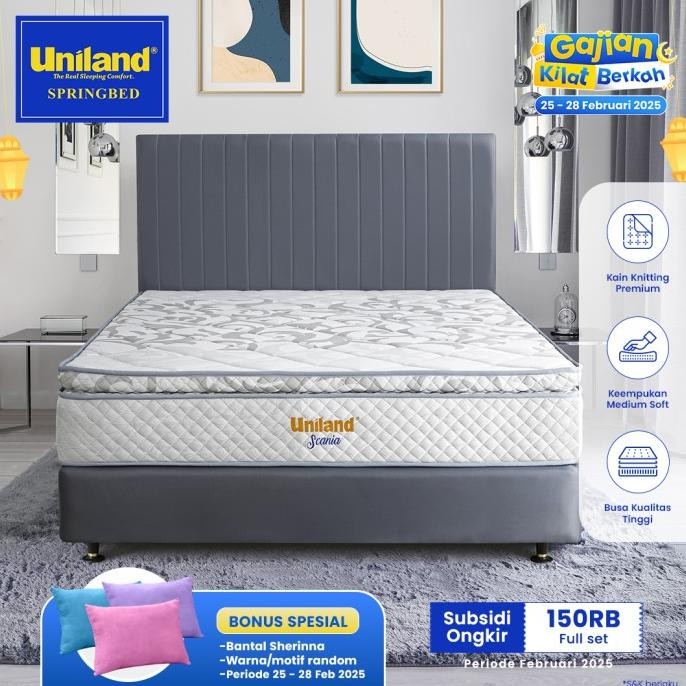 Uniland Springbed Scania Pillowtop - Kasur Spring Bed Full Set ..
