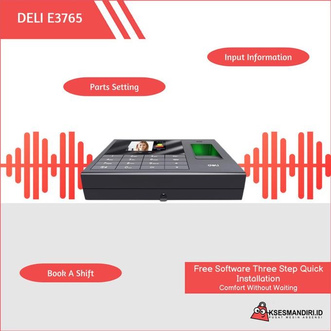 MESIN ABSENSI FINGERPRINT SENSOR WAJAH DELI E3765