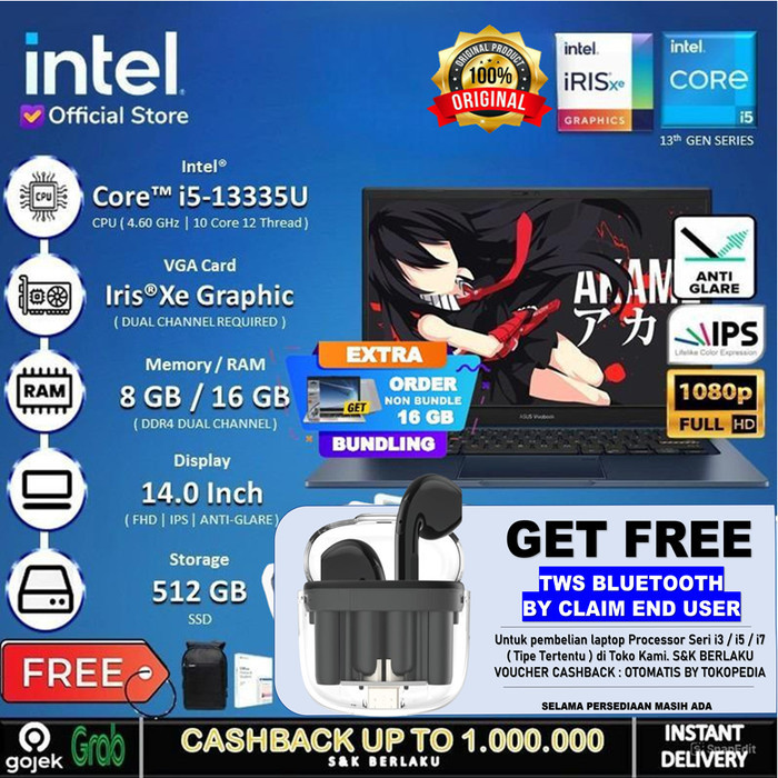 Asus Vivobook 14 A1404Va ( Gen13 ) - I5 1335U 8Gb 512G Ssd 14" Fhd Ips