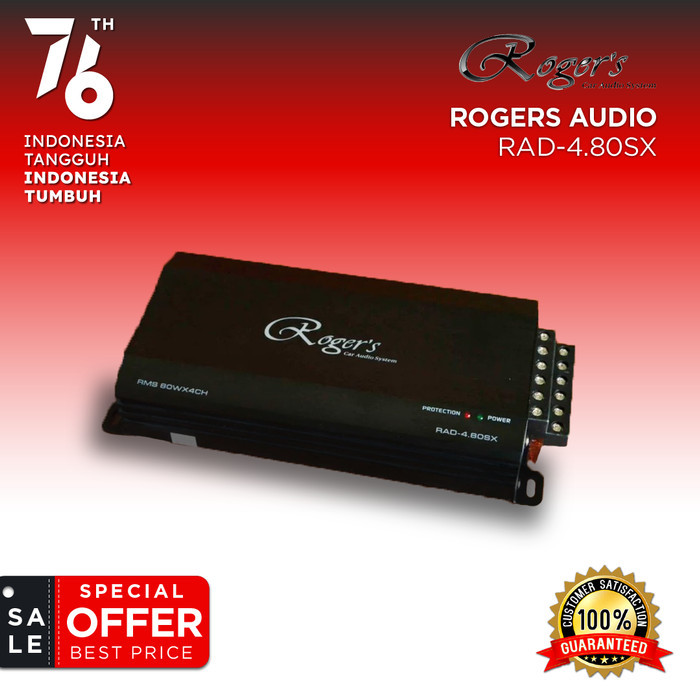 MELAYANI FAKTUR PAJAK [CRAZY SALE] Rogers RAD-4.80SX Class D 4-Channel Digital Amplifier