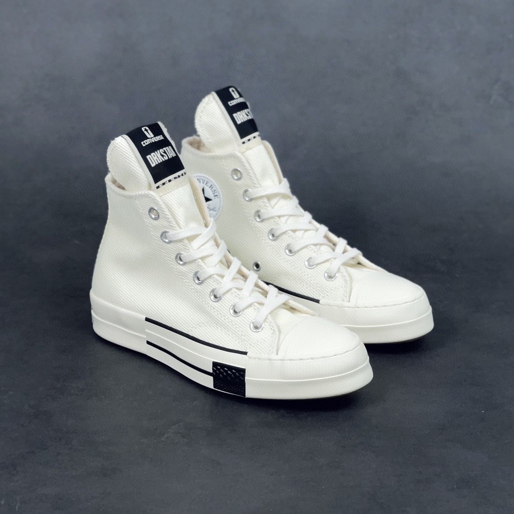 Converse X DRKSHDW 1970S Sepatu Kets Olahraga Santai Lidah Panjang Pria Wanita Tabung Tinggi Klasik-