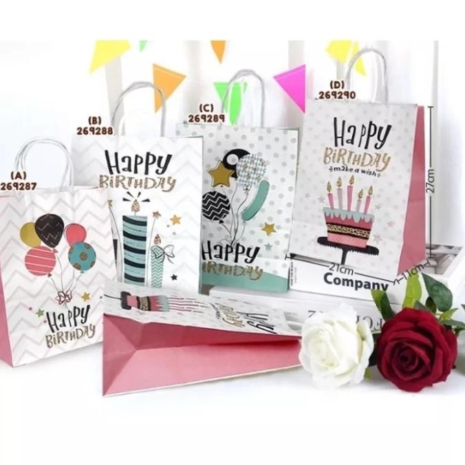 ;&;&;&;&] PAPERBAG KERTAS HAPPY BIRTHDAY ULTAH TAS GOODIE BAG ULTAH