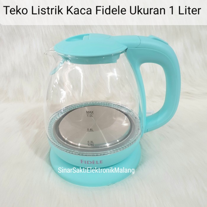 Teko Listrik / Kettle Listrik Fidele / Pemanas Air Kaca Premium 1,2 L