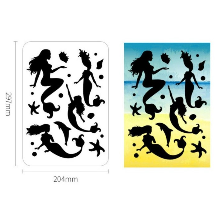 

TERBARU M14 - plastic stencil 30*20cm cetakan lukis, craft, kue cake, airbrush