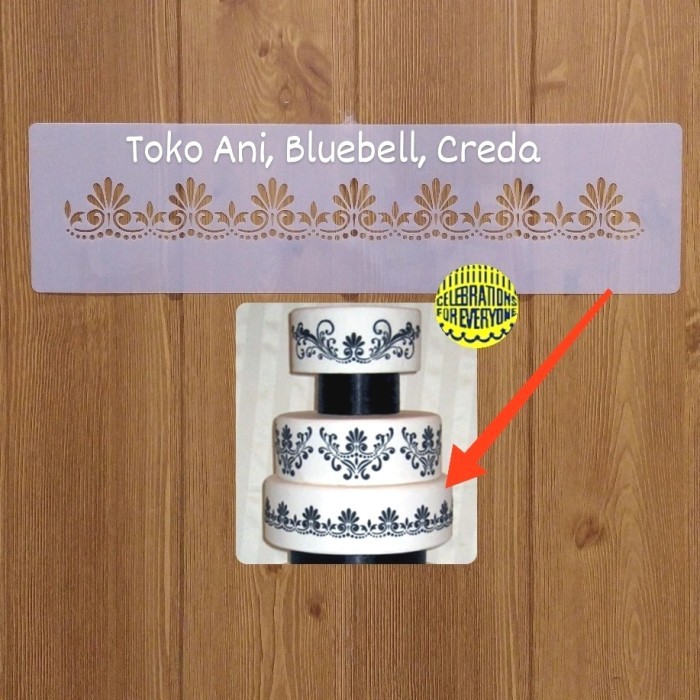 

TERBARU Designer Stencil : Fleur De Lis Cake Side #3 , 32.7 x 3.5 cm.