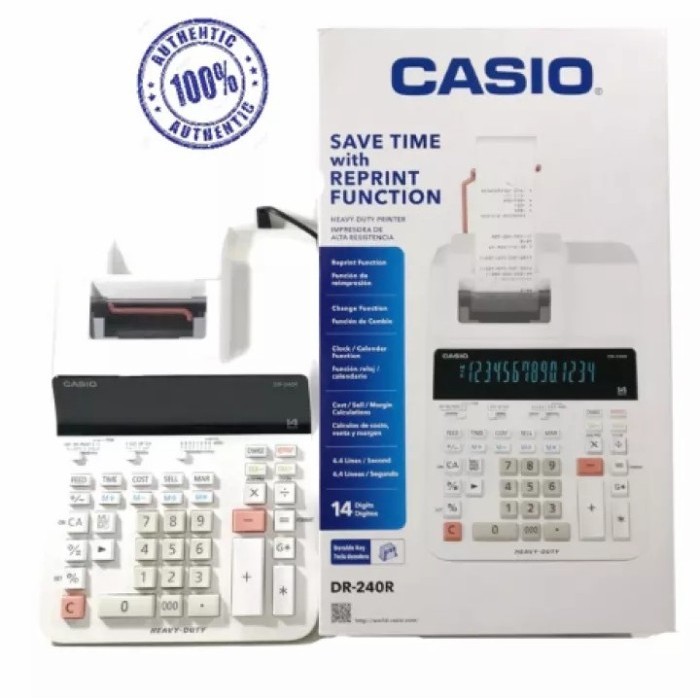 

Kalkulator Kasir Printing Casio Dr-240R Print Calculator 240 R