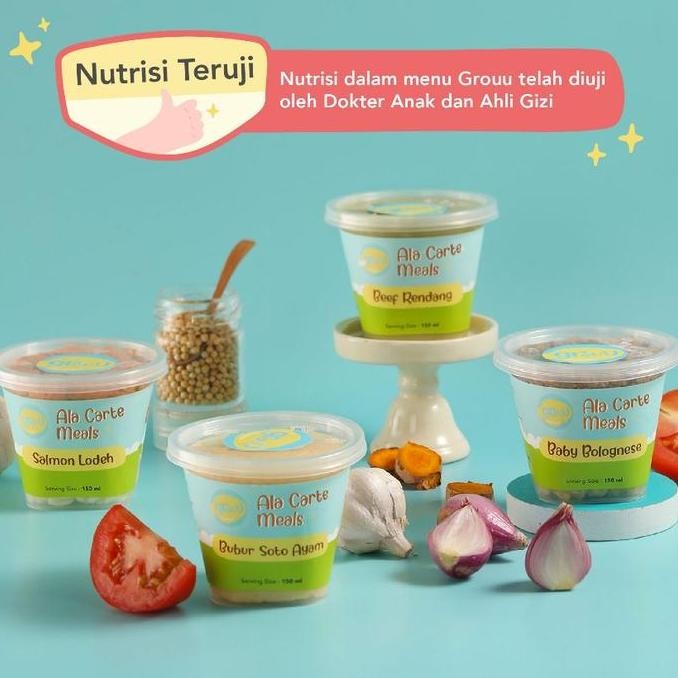 

Grouu - Bubur Bayi Mpasi - Alacarte Meal 8 Jar - Makanan Bayi Original Dan Terpercaya