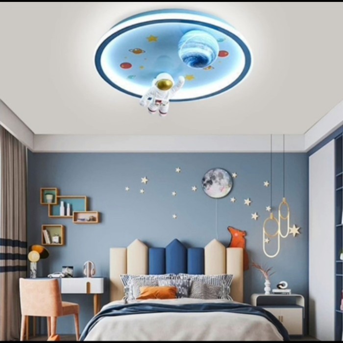 Lampu Gantung Plafon Hias Kamar Tidur Anak LED Astronot