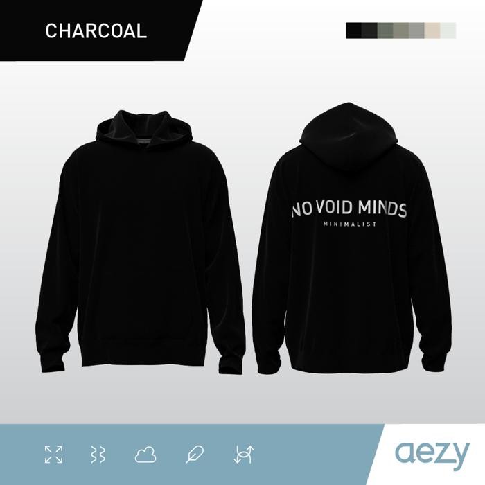 No Void Minds Aezy Minimalist Hoodie Charcoal