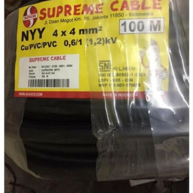 Promo Kabel NYY 4x4mm / 4x4 mm 4 Besar (Supreme, Metal, Lindo) SNI Meteran