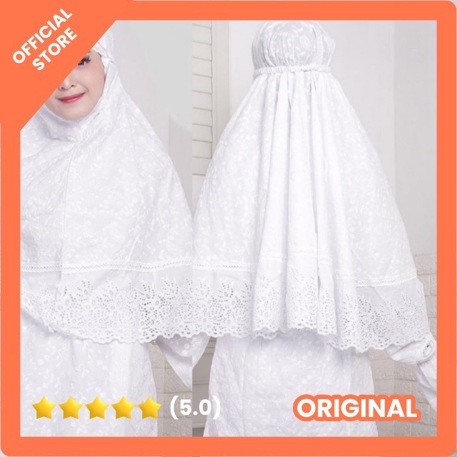 Bergo Haji / Umroh, Putih Premium Katun Xl Dan Jumbo