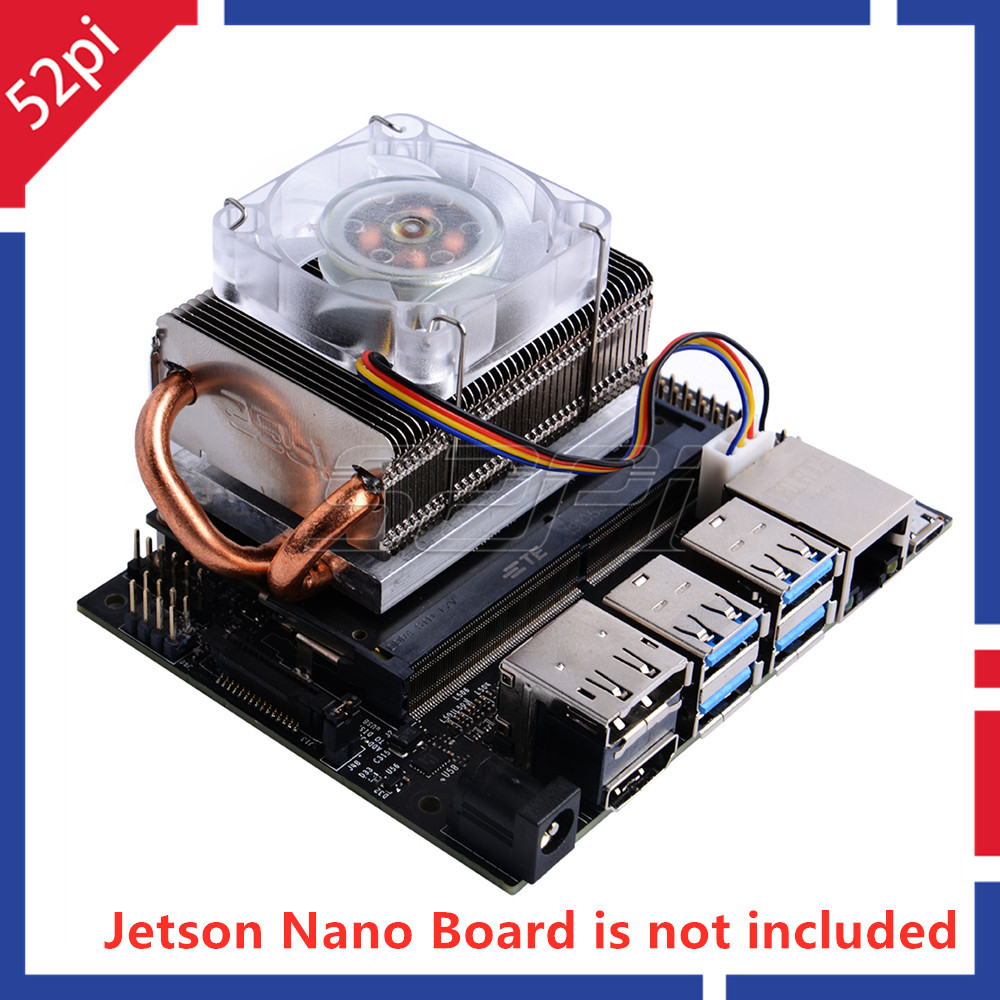 Baru 52Pi Ice Tower Cooling Fan Super 7 Colors RGB Changing Light for NVIDIA Jetson Nano Developer B