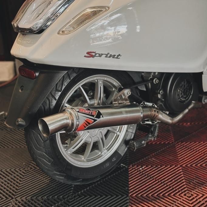Spesial Knalpot Best3 Shukoi Long Vespa Matic Sprint Primavera S Lx 3V Iget