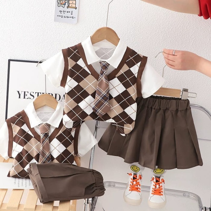 baju anak Model VEST SCHOOL BOY & GIRL lucu ala korea 6 bulan -5 tahun