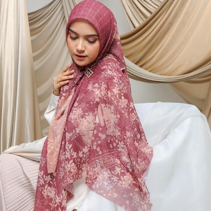 Miliki Texla Scarf Signature Box - Kerudung Motif Segi Empat Premium Hijab Daily Texla Scarf Signatu