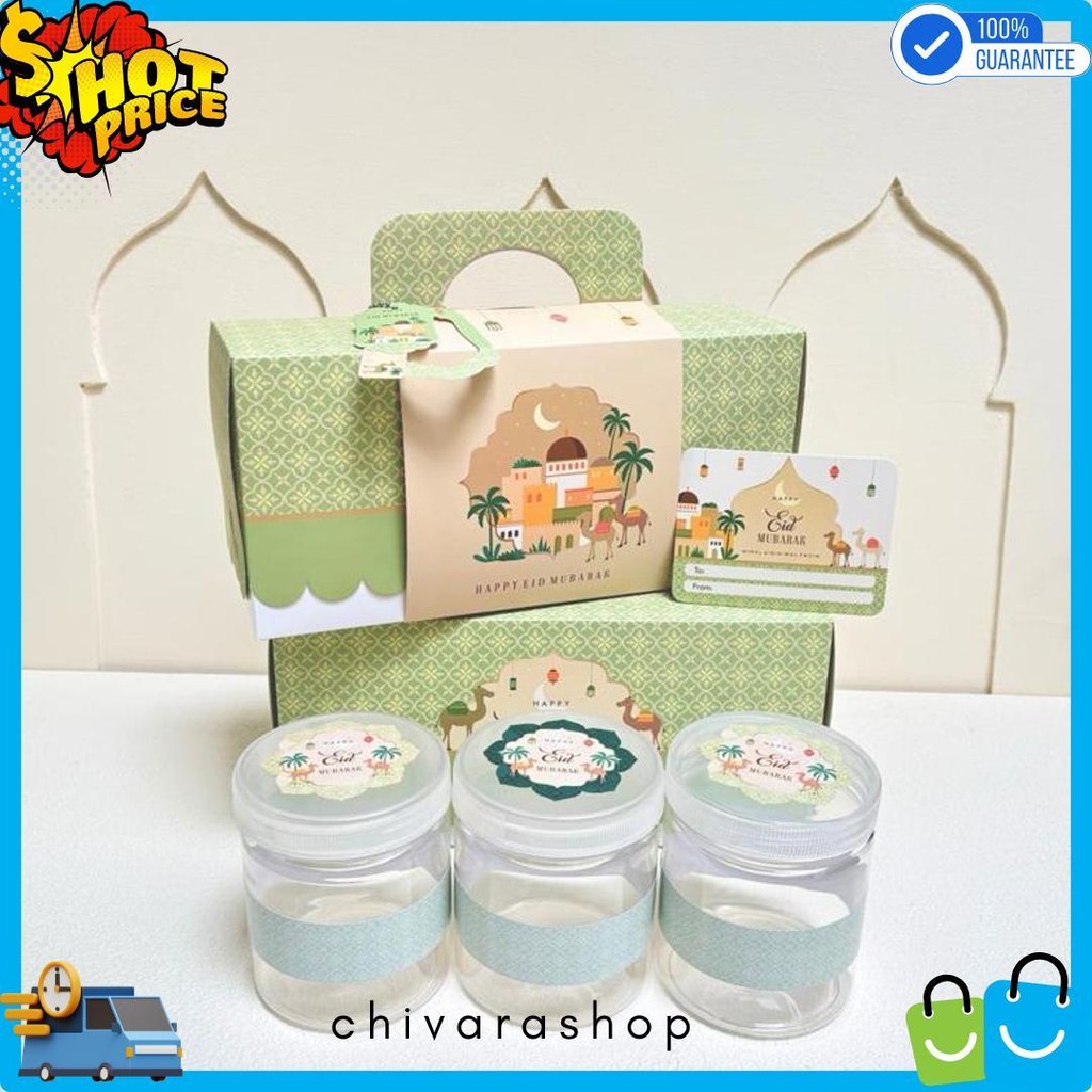 

5 Set Box Tenteng Chana 27.5X9.5X13Cm Box Lebaran Idul Fitri 3 Toples 500/600/800Ml Mr1 Flash Sale! Diskon Hingga 70%
