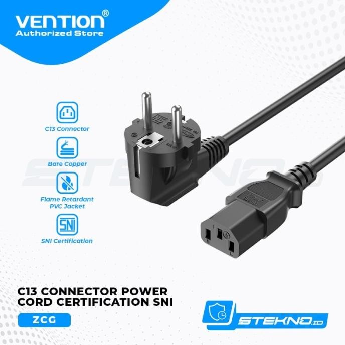 Produk Baru Vention Kabel Power C13 Connector 3-Prong 1.8M Cpu Pc Komputer Ups 1.8 Meter