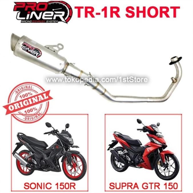 Spesial Proliner Tr 1R Short Sonic 150R Supra Gtr 150 Knalpot Racing Original
