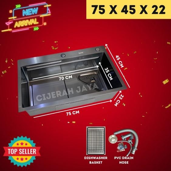 BAK CUCI PIRING STAINLESS SUS 304 HITAM KITCHEN SINK IGM VALPRA BLACK