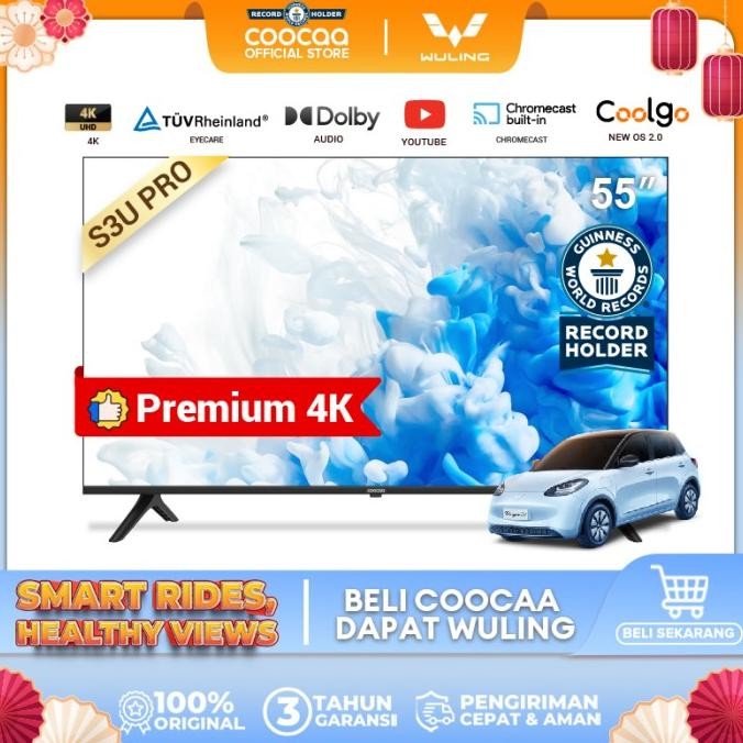 COOCAA 55 inch Smart TV-4K UHD-Dolby Audio (Coocaa 55S3UPRO)