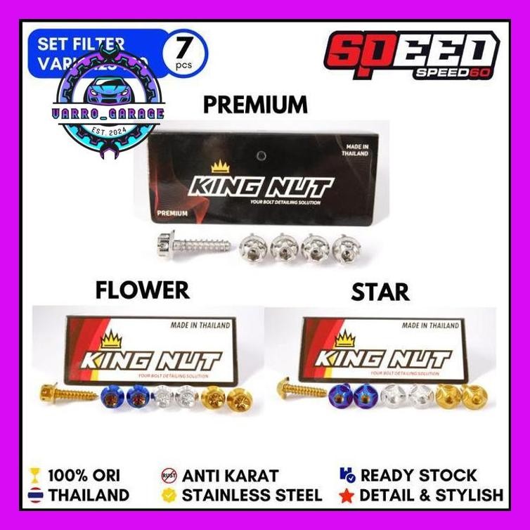 SET BAUT FILTER HONDA VARIO 125 VARIO 150 PROBOLT STAINLESS KING NUT