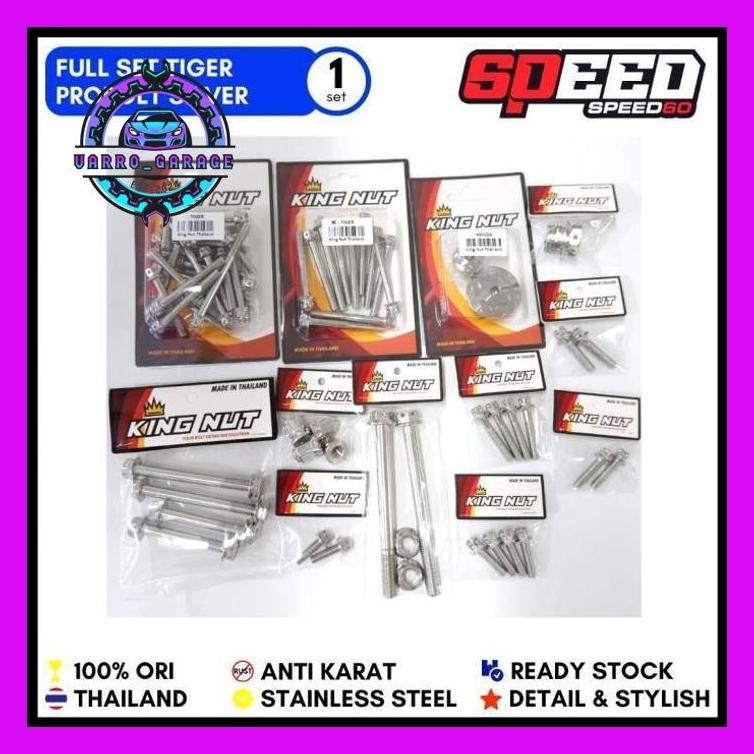 PROBOLT BAUT FULL SET MESIN HONDA TIGER STAINLESS KING NUT THAILAND