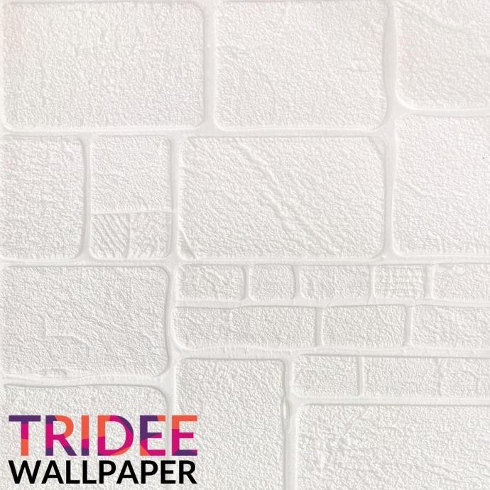 Populer Wallpaper Foam 3D Motif Batu Hitam Putih 7Mm|Tridee Stone Black White