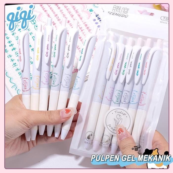 

PROMO INS GEL PEN PULPEN GEL RETRACTABLE TINTA HITAM 0.5MM/PULPEN GEL MEKANIK AESTHETIC - QIQI