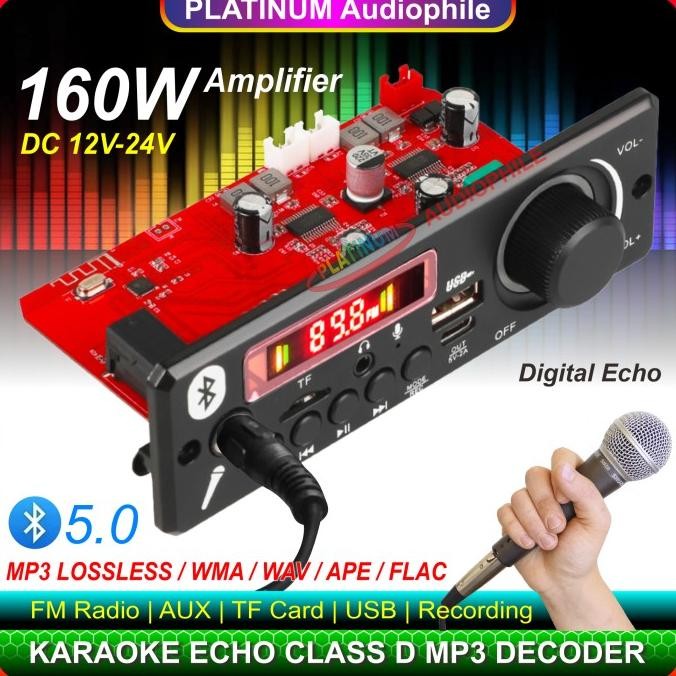 Modul Mp3 Bluetooth Karaoke Microphone Echo Class D Amplifier 160W