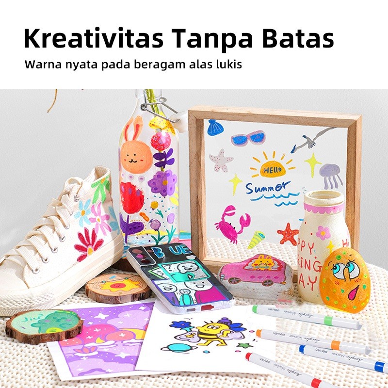 

Ay00! Finenolo Spidol Akrilik / Acrylic Marker Water Based Warna Cerah HM118