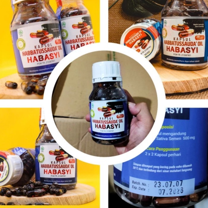 

ORIGINAL Kapsul Minyak Habatusauda Habasyi Oil Isi Habbatussauda - Isi 200 Cap PREMIUM