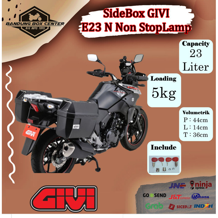 Box Motor Side Box Givi Side Box Box Samping Givi E23 N Givi E 23 Nd Non Lampu Givi E23N Tanpa Lampu