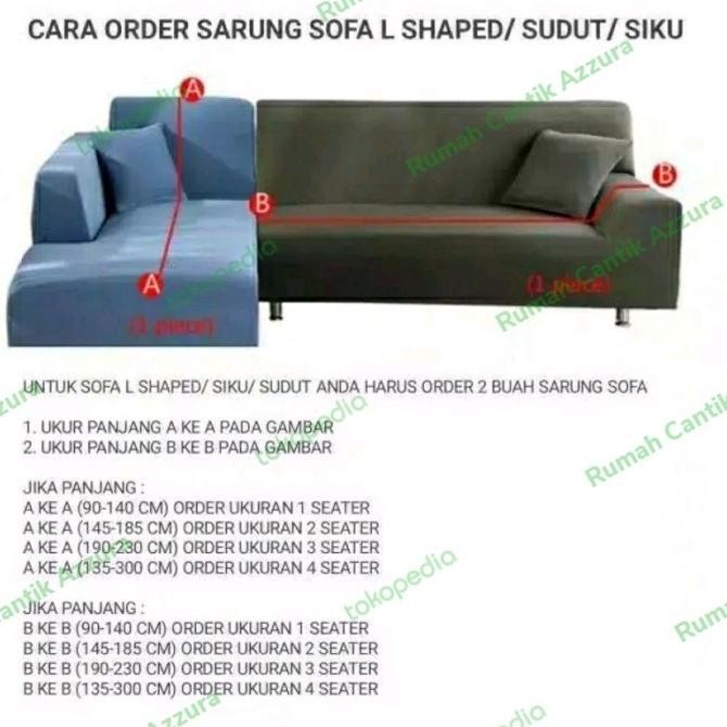 COVER SOFA L SHAPED SIKU SUDUT SARUNG SOFA STRETCH ELASTIS POLOS