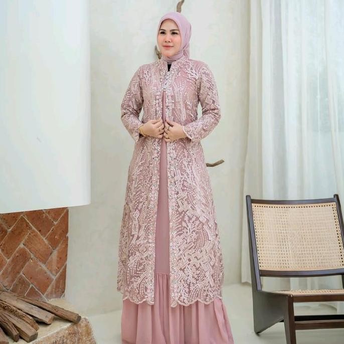 COD NEW sale danilla fashion ( FREE Hijab) ready best seller quality gaun pesta mewah - gamis outer 