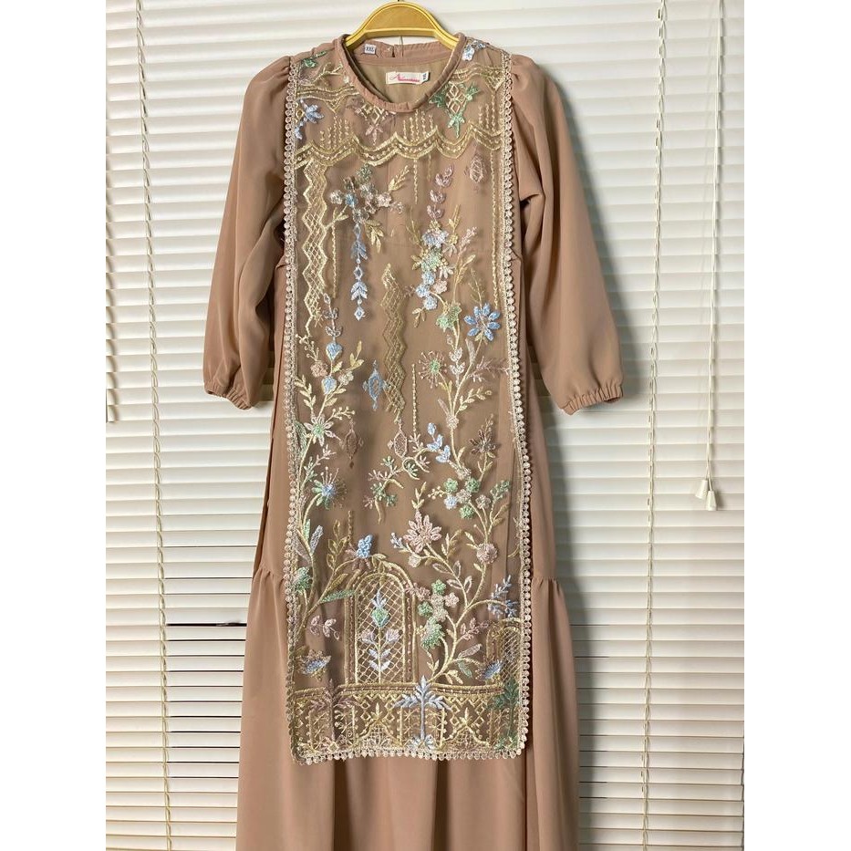 Gamis Azzura Couple Ibu Dan Anak Baju Muslim Ceruty Lebaran - Dress Asli 100%