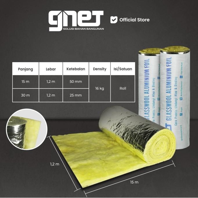 GNET Glasswool - Aluminium Foil | Insulasi Dinding Peredam Suara & Panas